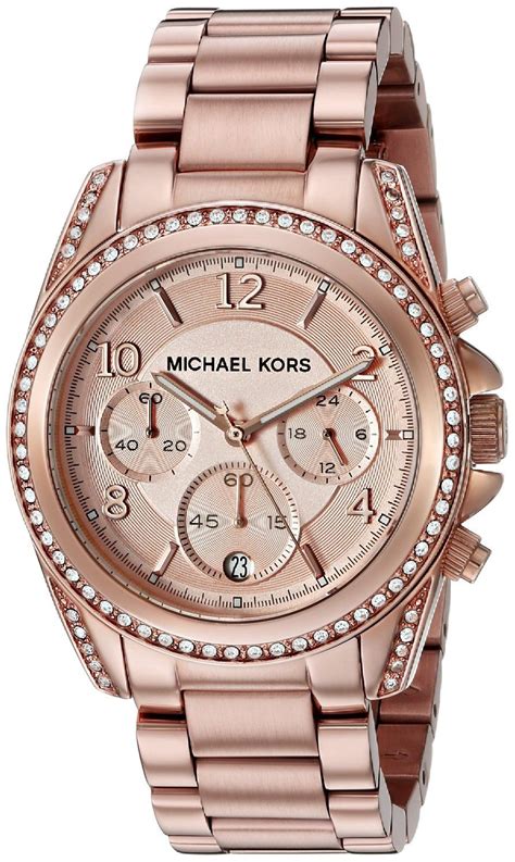 michael kors uhr gold lederarmband|Michael Kors rose gold watch.